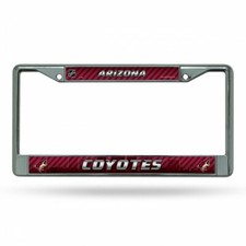 arizona coyotes nhl ice hockey team logo chrome license plate frame usa made