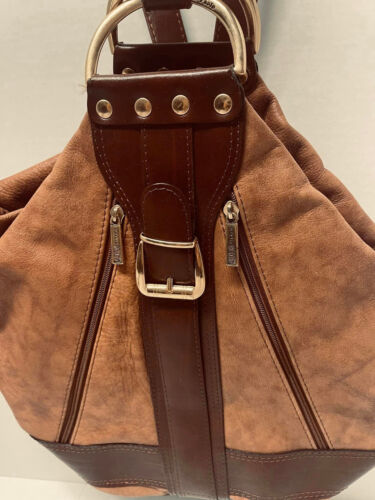 Valentino Di Paolo Italy Leder Convertible Rucksack Hobo Schultertasche Braun - Bild 2 von 13