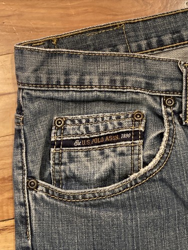 US Polo Assn Mens Relaxed Loose Vintage Denim Blue Jeans TAG 40 Fits 38W x 32L - Picture 7 of 12