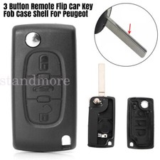 3 Button Remote Flip Car Key Fob Case Shell For Peugeot 407 307 CC 308 SW 207