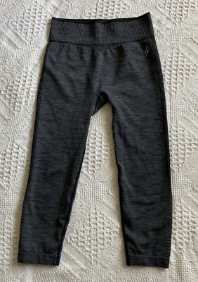 0-5 Yoga Pants Black grey Breathable Moisture Treatment, Motion Workout NWT S/M