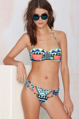NWT $270 Mara Hoffman MOUNTAIN BLUE Sz M Bandeau & Sz L Lattice Weave Bottom
