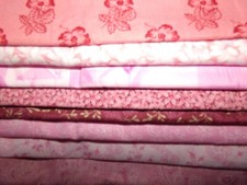 PINK rosy MAUVE FLOWER TONALS leaves COTTON Fabric U-PICK see 4 info 1/2 YD BTHY