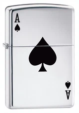 Zippo Windproof High Polished Chrome Lucky Ace Lighter,  24011, New In Box