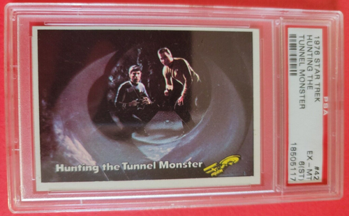 76 STAR TREK HUNTING TUNNEL MONSTER CAPTAIN KIRK SPOCK CARD GRADED PSA ...