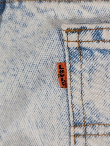 Vintage Levi's 505 Shorts Mens 33 Blue Denim Acid Wash Made In USA Orange Tab - Picture 7 of 10