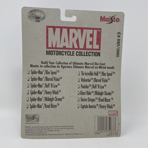 Marvel Motorcycle Collection Spider Man Blue Speed Series 3 Maisto Die Cast - Picture 3 of 4