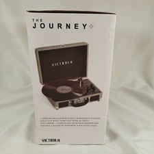 Victrola Suitcase Record Player Gray with built in BT speaker