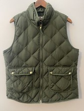 Woolrich Quilted Duck Down Hunter Green Puffer Vest Full Zip Women's Size L