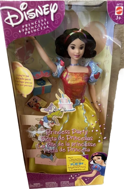 MIB Vintage 2002 Disney PRINCESS PARTY Snow White Doll #56773 Ring For You!