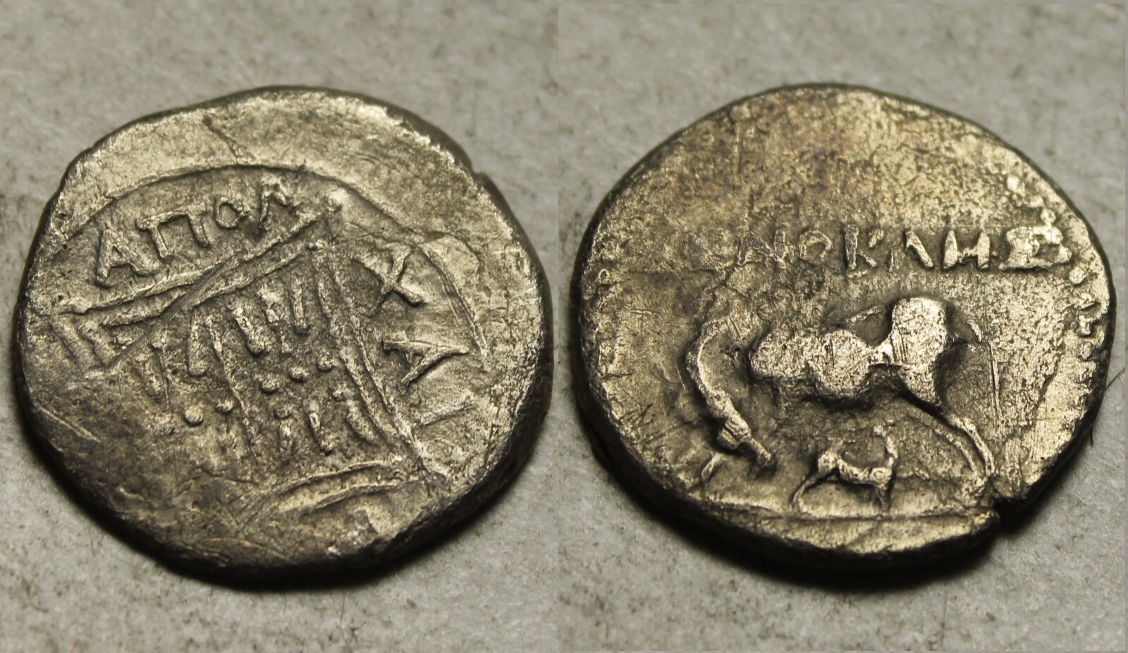 Rare Ancient Greek silver coin Apollonia, Illyria, drachm, Zenokles ...