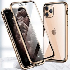 For iPhone 13 12 Pro Max 11 X XR 8 7 360 Magnetic Tempered Glass Full Case Cover