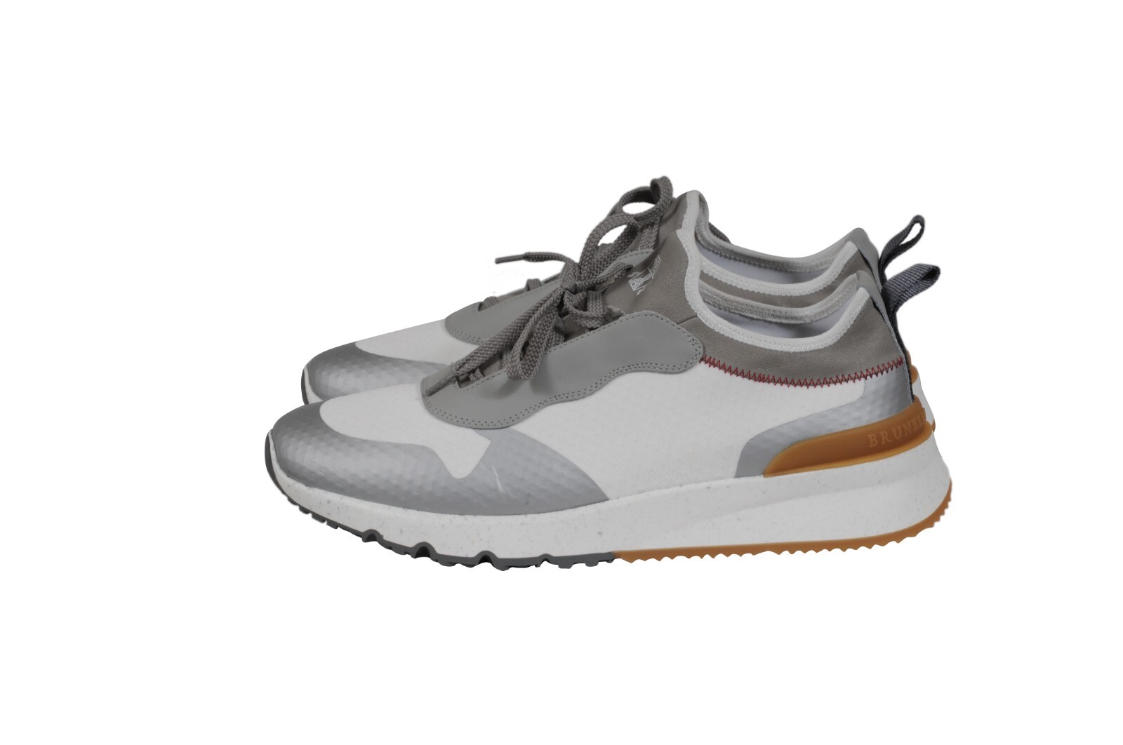Brunello Cucinelli  Panelled Sneaker Size US 10.5 EU 43.5 White Gray Trainer image 4