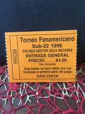 TIM DUNCAN 1996 TICKET STUB SUB 22 PUERTO RICO PANAM BASKEBALL TOURNAMENT