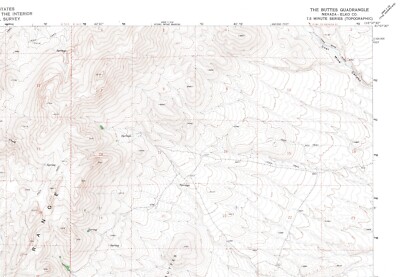 The Buttes, Nevada 1971 Vintage USGS Topo Map 7.5 Quadrangle Topographic
