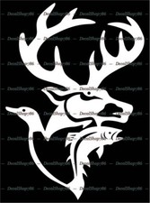 Deer-Duck-Fish II -Outdoor Hunting  Fishing- Vinyl Die-Cut Peel N' Stick Decal