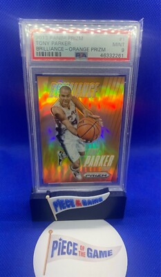 Tony Parker 2013 Panini Prizm Brilliance Orange 09/60 PSA 9 Jersey #