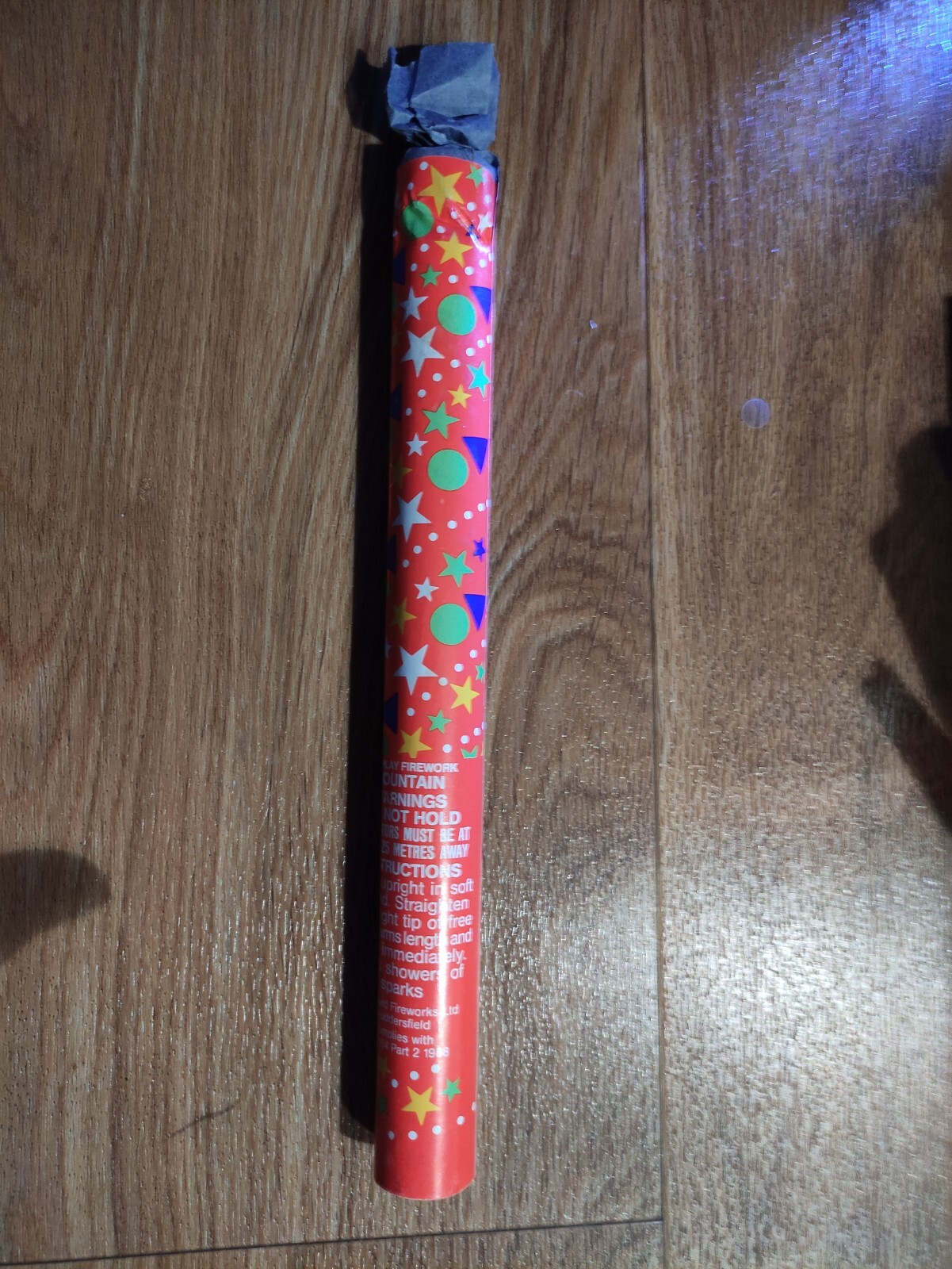 EMPTY firework tube. Standard Fireworks Jewel Fountain. Vintage Dummy