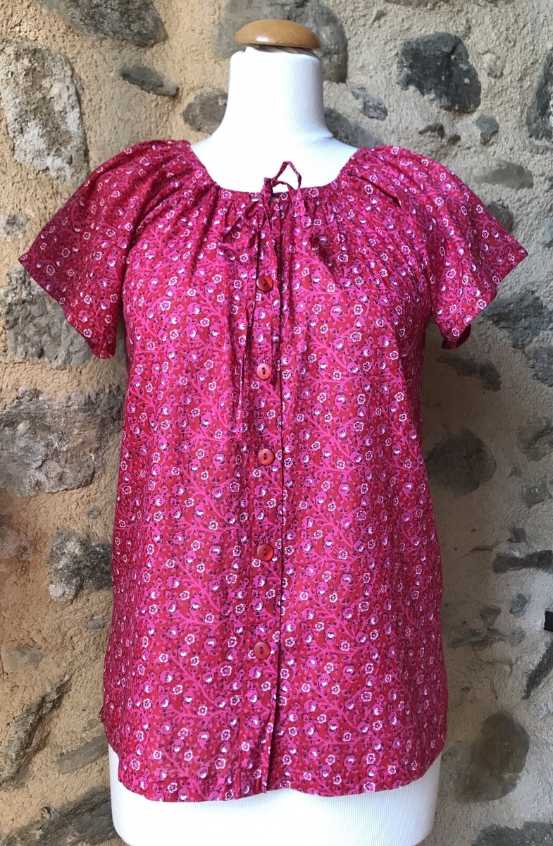 Chemisier blouse neuve imprimé multicolore 40 style Anokhi