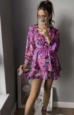 ZARA NEW WOMAN SHORT RUFFLED FLORAL PRINT DRESS M  2882/168