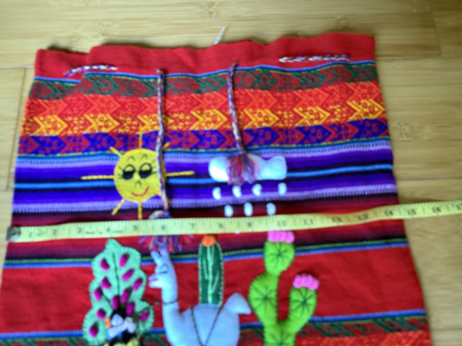 Peruvian Handwoven Wool Drawstring Backpack - image 5