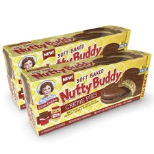 Little Debbie 2x Nutty Buddy Peanut Butter Cookie Cream Pies, Family Packs
