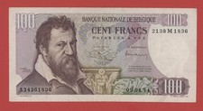 BELGIUM  100 FRANCS  1974  PICK # 134b  VF-XF.