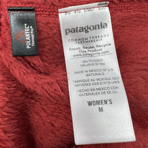 Patagonia Vest Womens Medium Red Re-Tool Full Zip Polartec Fleece Sleeveless - Picture 5 of 7