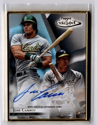 2018 Topps Gold Label #FA-JC Jose Canseco Framed Autograph Beautiful Card