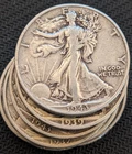 [Lot of 10] Junk Silver 90% - Walking Liberty Half Dollar - Great Silver Stack