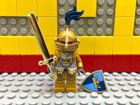LEGO Golden Knight Minifig Soldier, Armor, Gold 7079 Crown Knight Figure