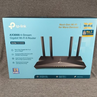TP-LINK Archer AX3000 Dual-Band Wi-Fi 6 Router 4-Stream Gigabit By INTEL