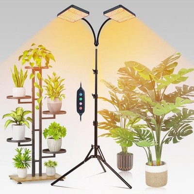 50 Watt 2-Head Plant Lamp with Stand, Full Spectrum Plant Light 5-Tage-Lieferung