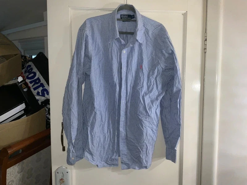 Polo Ralph Lauren Mens blue check long sleeve shirt XL
