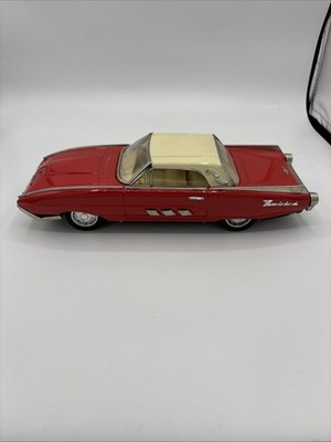 Vintage Ford Thunderbird MF-333 Tin Friction Car Red White Top 1
