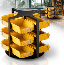 Rotating Storage Bins,360° Revolving Screw and Bolt Organizer,12 Bins Work Bench