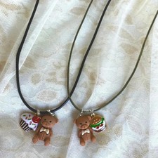 Hot Fashion Women/Girls Teddy Bear  Charms Pendant Pair/Set of 2 Necklaces