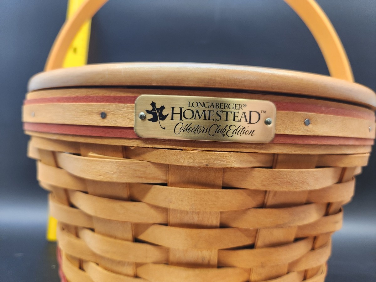1999 Longaberger Homestead Basket Collector's Club w/lid Fabric