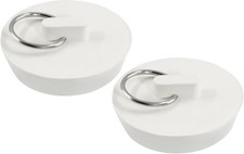 2Pcs White Rubber Drain Stoppers, 1-3/4 Inch Rubber Sink Plug Sink Stopper Drain