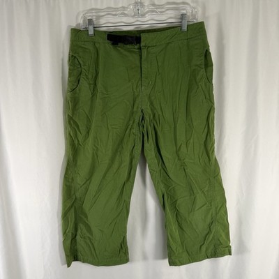 Marmot Hiking Capris Women 8 Green Lightweight Belted 21'' Inseam Belted Mid Rise