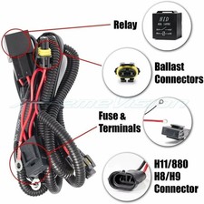 Xtremevision H11 H8 H9 880 Hid Battery Relay Harness 12v 40 Amp 35w55w