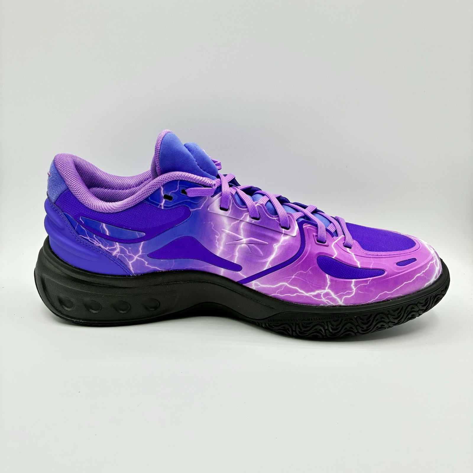 Reebok Mens Engine A Basketball Shoes Size 10.5 Lightning Purple Black Buzelis image 8