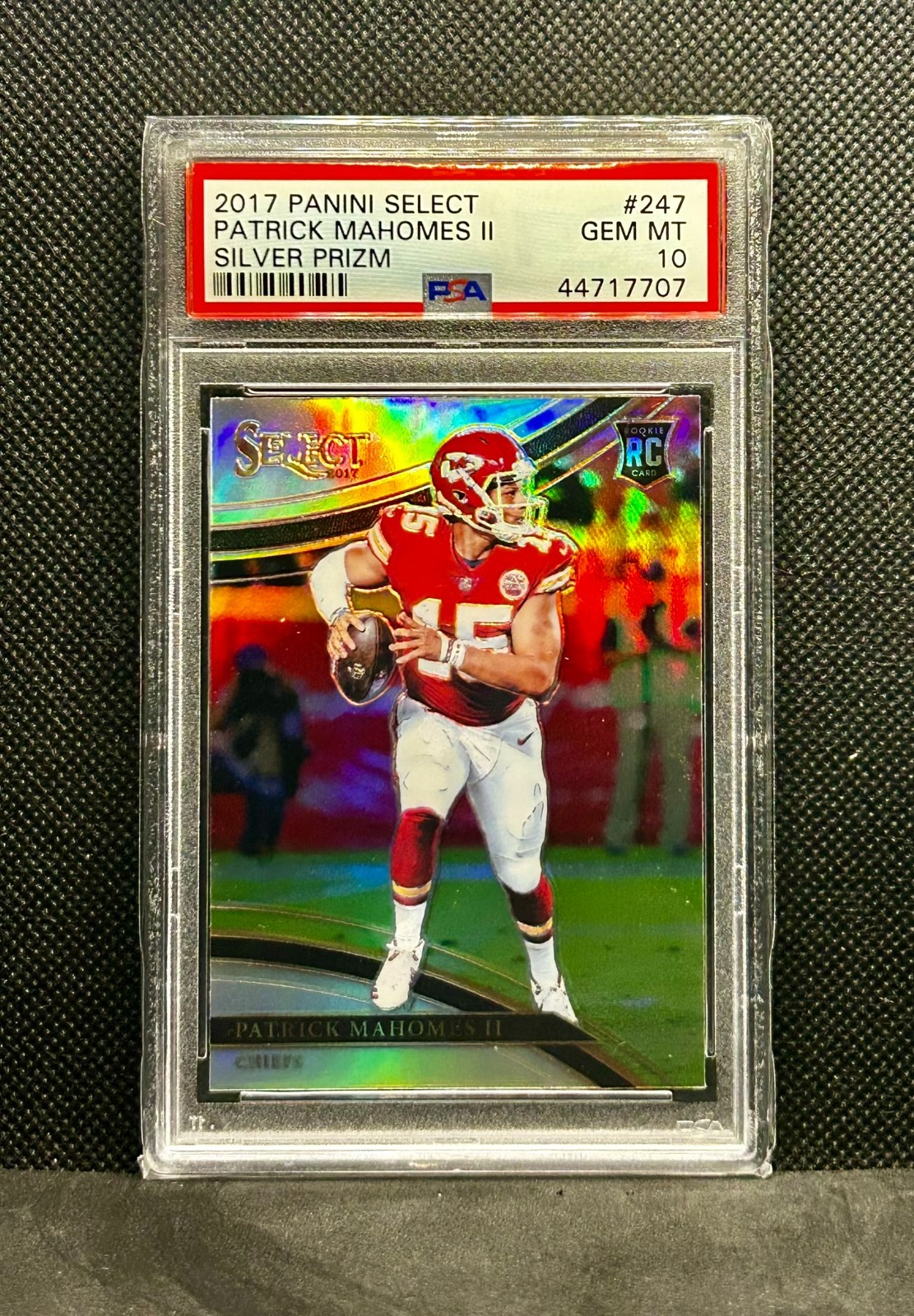 2017 PANINI SELECT PATRICK MAHOMES SILVER PRIZM #247 PSA 10 FIELD LEVEL ROOKIE