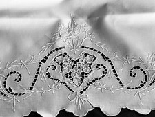 victorian embroidered pillowcase 20  x35  King Standard Just Laundered Fast Ship