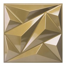 3D Wall Panel Diamond for Interior Wall D cor, PVC Textured 33 Pack 33 Golden