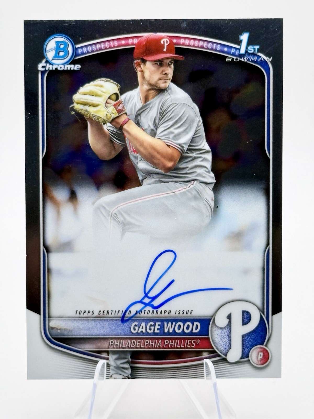 2025 Bowman Draft Gage Wood 1st Bowman Chrome Base Autograph Auto #CPA-GW Philly