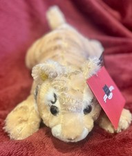 NWT FAO Schwarz Lying Tiger Plush Stuffed Animal 15" Gold Edition Adopt a Pet