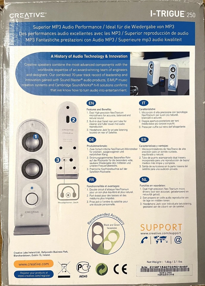 New Creative I-Trigue 250 Retro Vintage Computer Speakers Boxed iPod Zen - Image 4 of 4