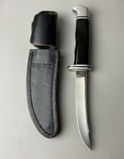 Vintage Buck 118 USA Fixed Blade Hunting Knife w/Original Leather Sheath
