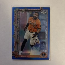 2025 Topps Holiday #HC129 Heliot Ramos Chrome Blue Refractors 99/199 Giants